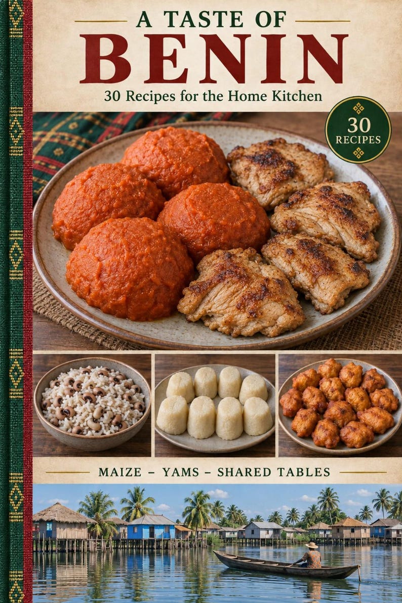 Actual cover of the A Taste of Benin PDF cookbook.