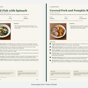 Two actual recipe pages from A Taste of Kiribati.