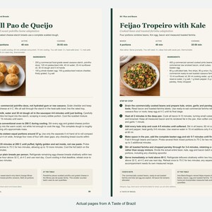 Two actual recipe pages from A Taste of Brazil.