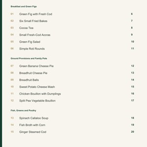 Actual PDF page 3 from A Taste of Saint Lucia: Contents, page 1.