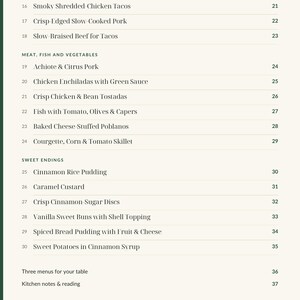 Actual PDF page 4 from A Taste of Mexico: Contents, page 2.