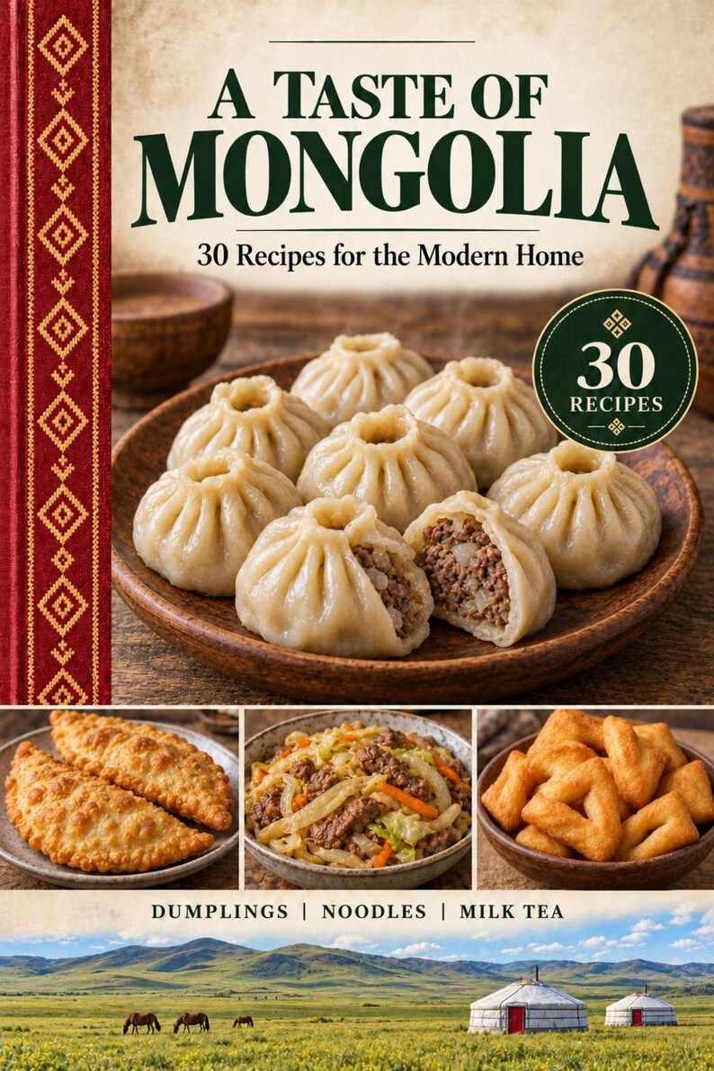 Actual cover of the A Taste of Mongolia PDF cookbook.