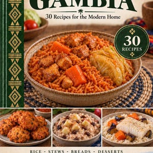 Actual cover of the A Taste of Gambia PDF cookbook.