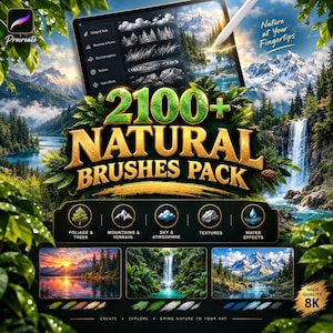 2100+ Procreate Nature Brushes | Complete Environment Kit