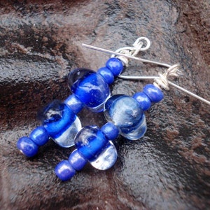 Lampwork Glass Earrings, Cobalt Blue Earrings, Dangle Earrings, Drop Earrings, Statement Earrings, Beaded Dangle Earrings, Boho Earrings image 5