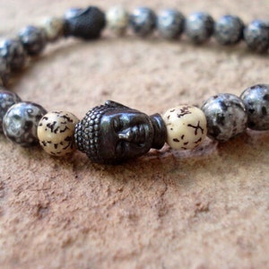 Buddha Bracelet, Mens Bracelet, Women's Bracelet, Yoga Bracelet, Spiritual Bracelet, Glass Beaded Bracelet, Stretch Bracelet, Zen Jewelry