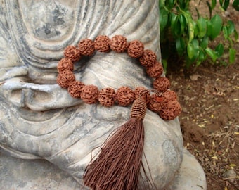 Rudraksha Mala, Prayer Beads, Meditation Mala, Yoga, Mala Beads, 19 Bead Mala, 5 Mukhi, Spirituality, Religious, Japa Mala, Meditation Mala