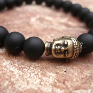 Buddha Bracelet, Black Onyx Bracelet, Buddhist Prayer Beads Bracelet, Prayer Bracelet for Women, Mens Beaded Bracelet, Mala Bracelet for Her 画像 7