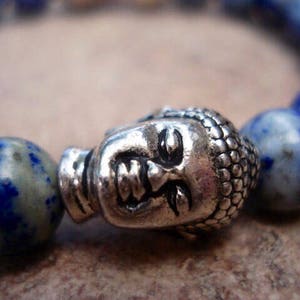 Buddha Bracelet, Lapis Bracelet, Blue Bracelet, Healing Bracelet, Mala Bracelet, Yoga Bracelet, Mens Bracelet, Womens Bracelet, Zen Bracelet image 3