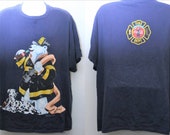 Rare 1996 Vintage quot COCA-COLA quot Fire Dept Double-Sided Promo Tee Sz XL