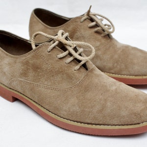 tan suede oxfords