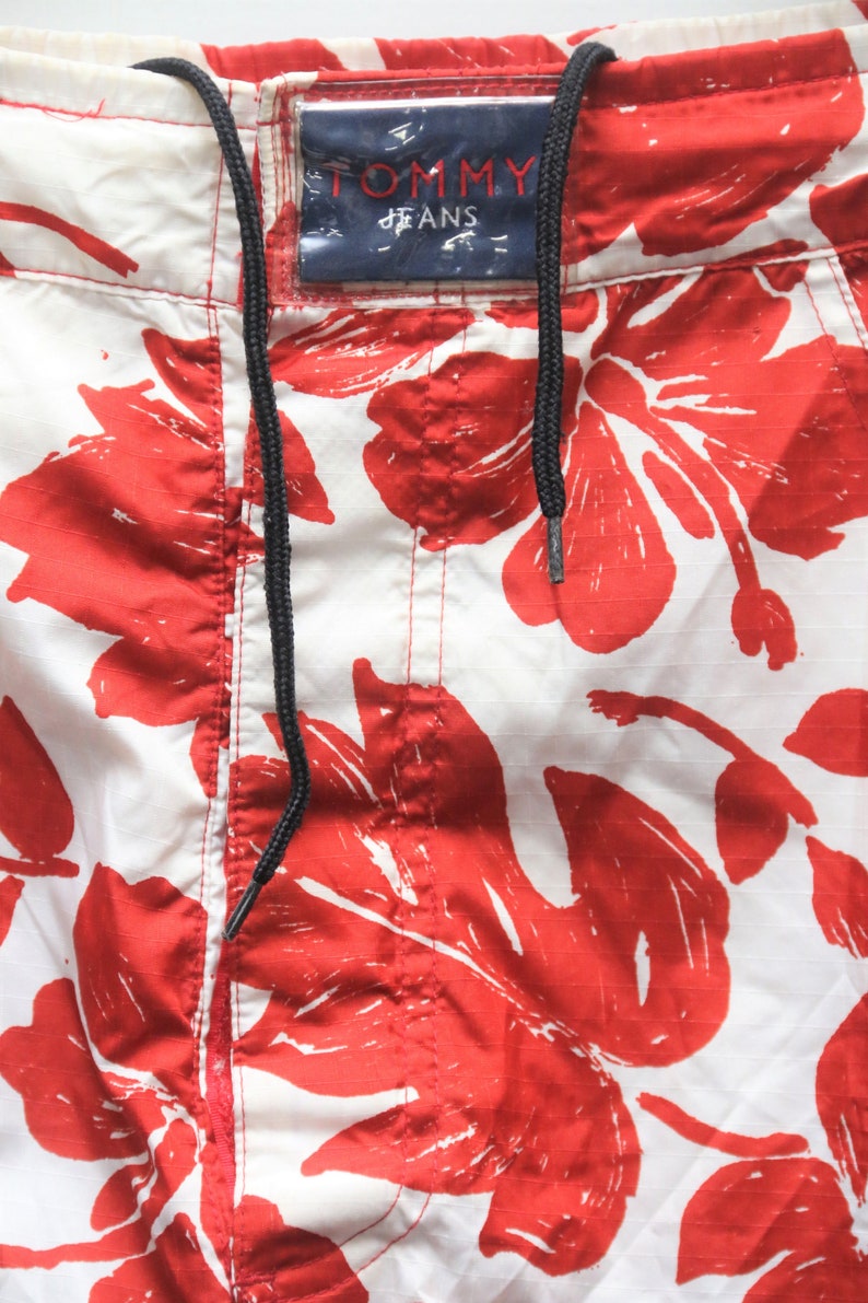 LARGE Vintage TOMMY HILFIGER Patterned Swim Trunks Sz