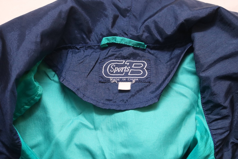 Men/'s Exclusive LARGE Rare 90/'s Vintage CB SPORTS Colorblocked Windbreaker Pullover Jacket Sz