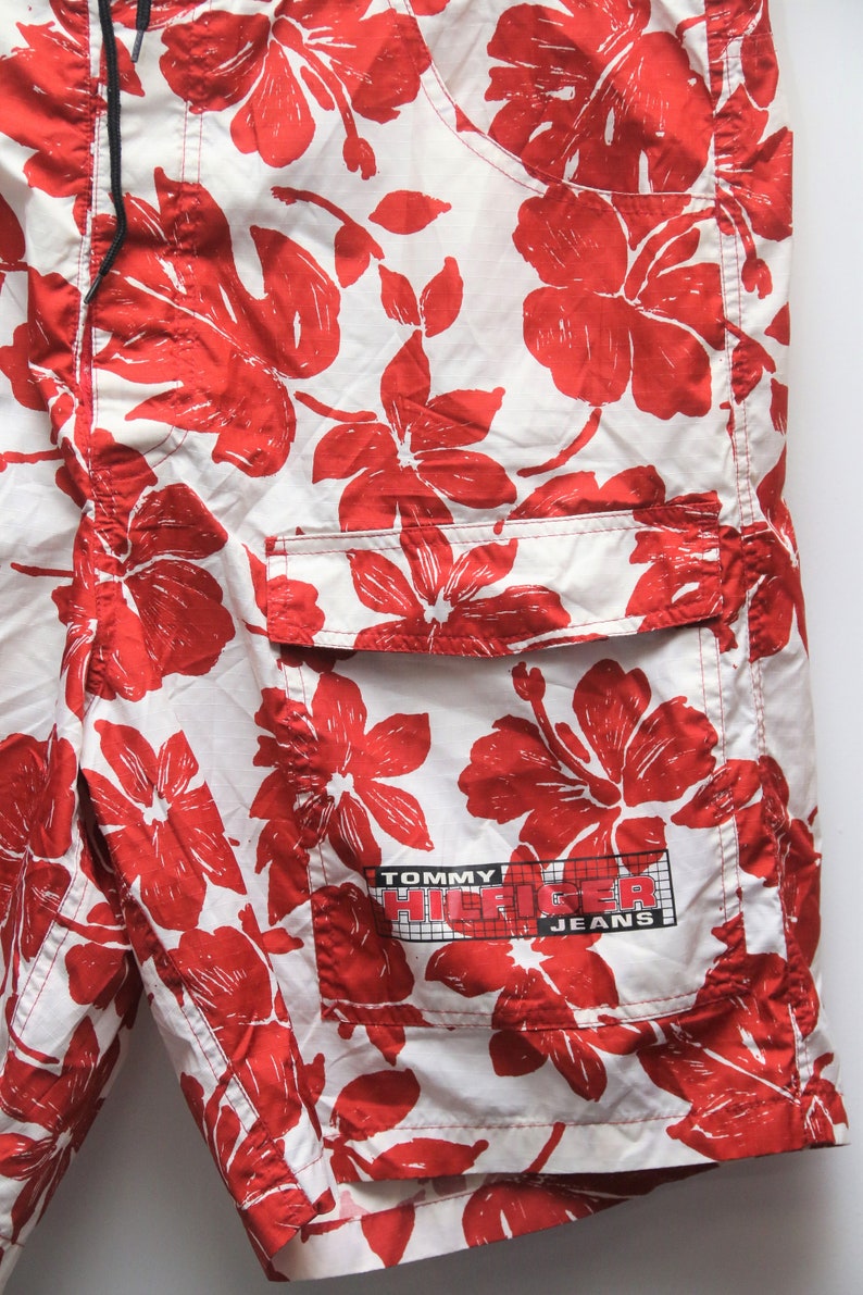 LARGE Vintage TOMMY HILFIGER Patterned Swim Trunks Sz