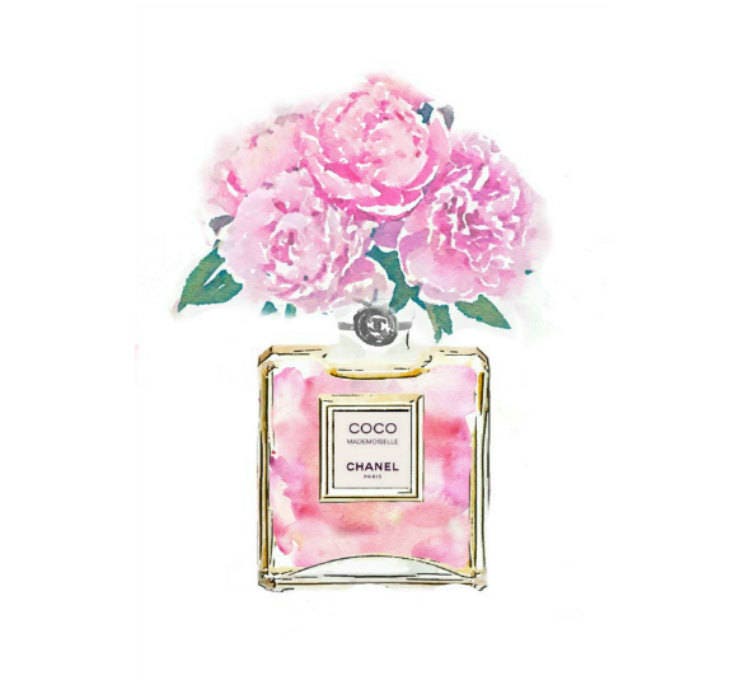Coco Mademoiselle DIGITAL ART PRINT Pink No 5 Perfume Bottle | Etsy