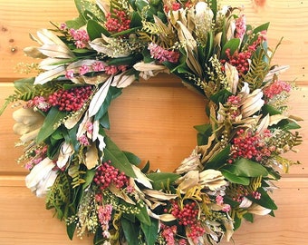 Pink Berry Wreath