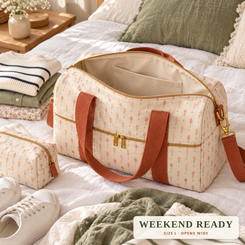 Weekender Bag Tutorial Duffle Bag Sewing Pattern PDF, 3 Sizes Weekender Travel Bag, Gym Bag ...