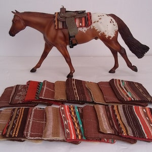 3 for the price! Model Horse 1:9 traditional LSQ twill southwest & plaid Western Saddle pad Peter Stone Breyer