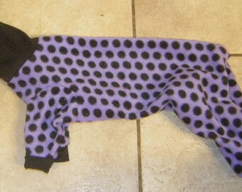 SMALL 4 Legged DOTS on Lilac  PJ Sweater Poodle Italian Greyhound Chinese Crested Toy Dog Coat