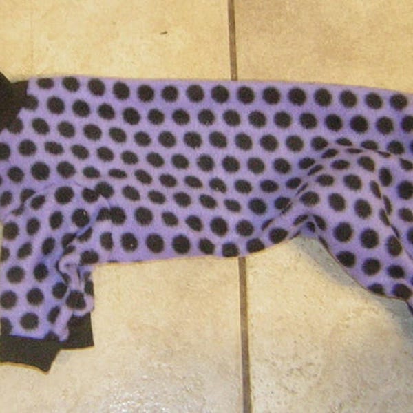 SMALL 4 Legged DOTS on Lilac  PJ Sweater Poodle Italian Greyhound Chinese Crested Toy Dog Coat
