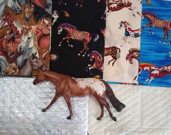 Model Horse & Pony 1:9 traditional or 1/12 Classic Arabian or Painted ponies quilted satin muslin lined Snuggle Sack Bag Pouches Breyer