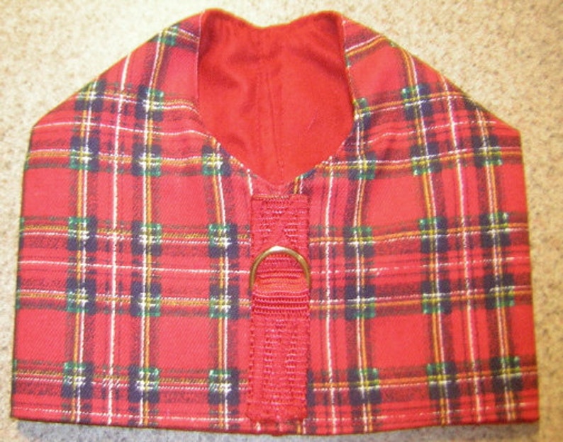 Red Plaid TOY DOG Harness Vest Maltese Poodle Chinese Crested - Etsy