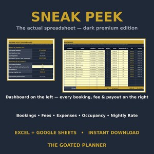 Airbnb Income Tracker Spreadsheet - Short-Term Rental Profit, Fees, Expenses & Occupancy for Excel and Google Sheets image 4