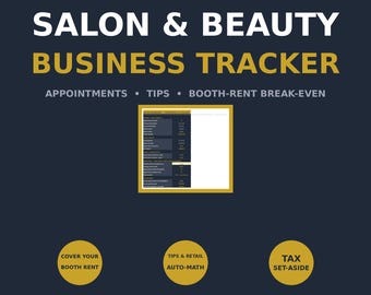 Salon Business Tracker Spreadsheet — Appointments, Booth Rent Break-Even and Tax Set-Aside for Stylists