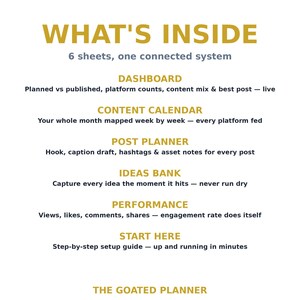 Content Calendar & Planner Spreadsheet — Light Mode Content Planner and Engagement Tracker for Instagram TikTok Google Sheets image 2