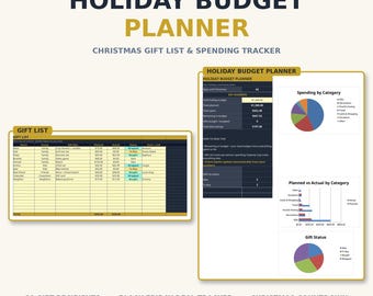 Holiday Budget Planner – Christmas Gift List & Spending Tracker (Excel/Google Sheets)