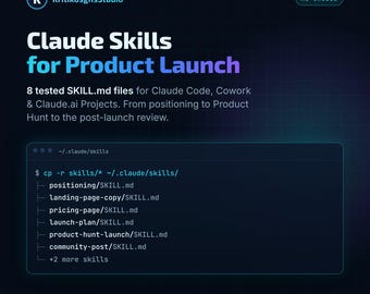 製品ローンチ向けClaudeスキルバンドル｜Claude Code AIエージェントスキル8種類
