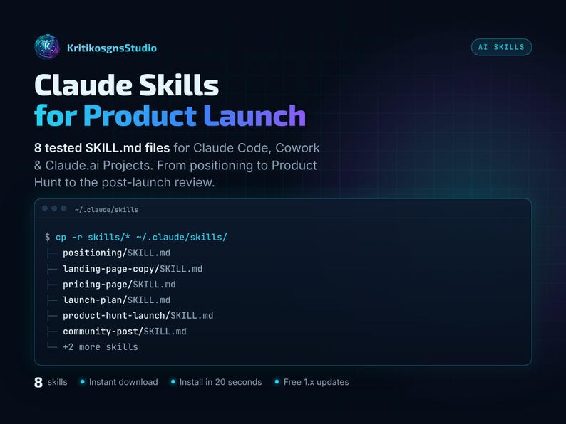 Claude Skills コンプリートバンドル | Claude Code AIエージェントスキル18種類 | SKILL.mdファイル | フリーランサー向けテンプレートと製品ローンチテンプレート | 即時ダウンロード 画像 3