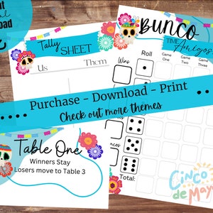 Bunco Cinco De Mayo; Cartão de pontuação do Bunco; Folhas de contagem do Bunco; Cartões de Bunco para impressão; Noite do Bunco; Folhas de pontuação do Bunco; Cinco De Mayo