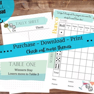 Bunco Scoresheet; Ladies Thanking Drunk Players; Printed Bunco Cards; Tally Sheets; Bunco Night; Table Numbers; Instant Download Bunco Cards