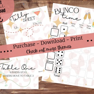 Spring Bunco, April, May, Bunco Scoresheet, Printed Bunco Cards, Tally Sheets, Bunco Night, Table Numbers, Instant Download Bunco Cards