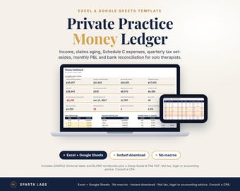 Finanzbuchhaltung für eine Therapiepraxis | Einnahmen, Abrechnungen, Ausgaben, Steuern (Excel/Google Sheets)