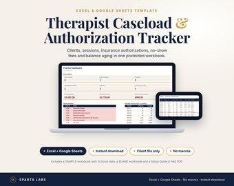 Fallbearbeitungs-Tabelle für Therapeuten | Abrechnung von Versicherungsleistungen und Gebühren bei Nichterscheinen | Excel- und Google-Tabellen für Privatpraxen