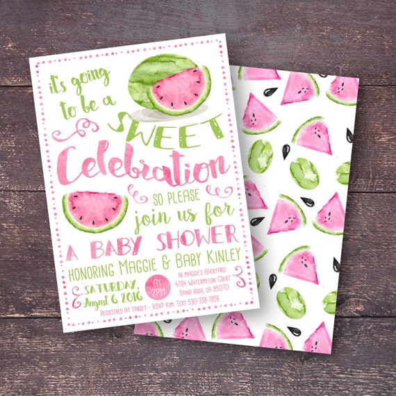 watermelon baby shower invitation, bbq baby shower invitation, summer baby  shower invitation, picnic baby shower invitation, bbq baby shower