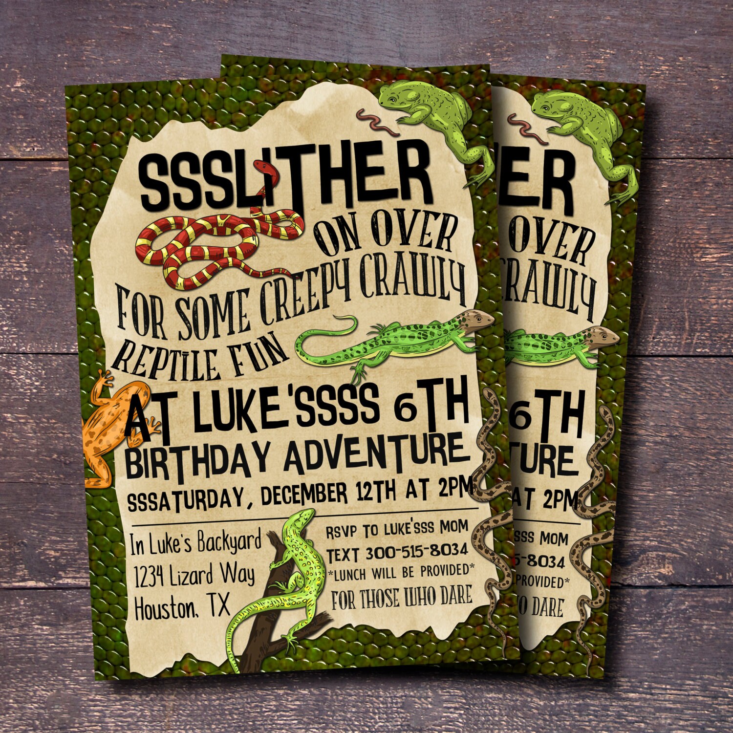 Lizard Party Invitations Www Topsimages Com