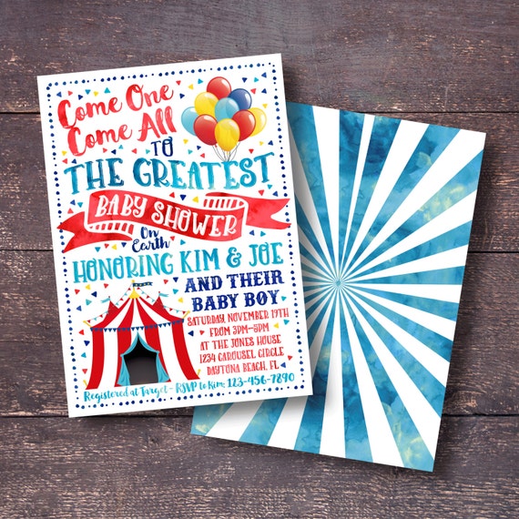 Carnival Baby Shower Invitation Circus Carnival Baby Shower Invitation Circus