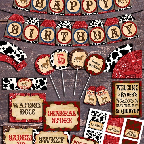 Western Favor Tags Western Party Gift Tags Printable Western Etsy