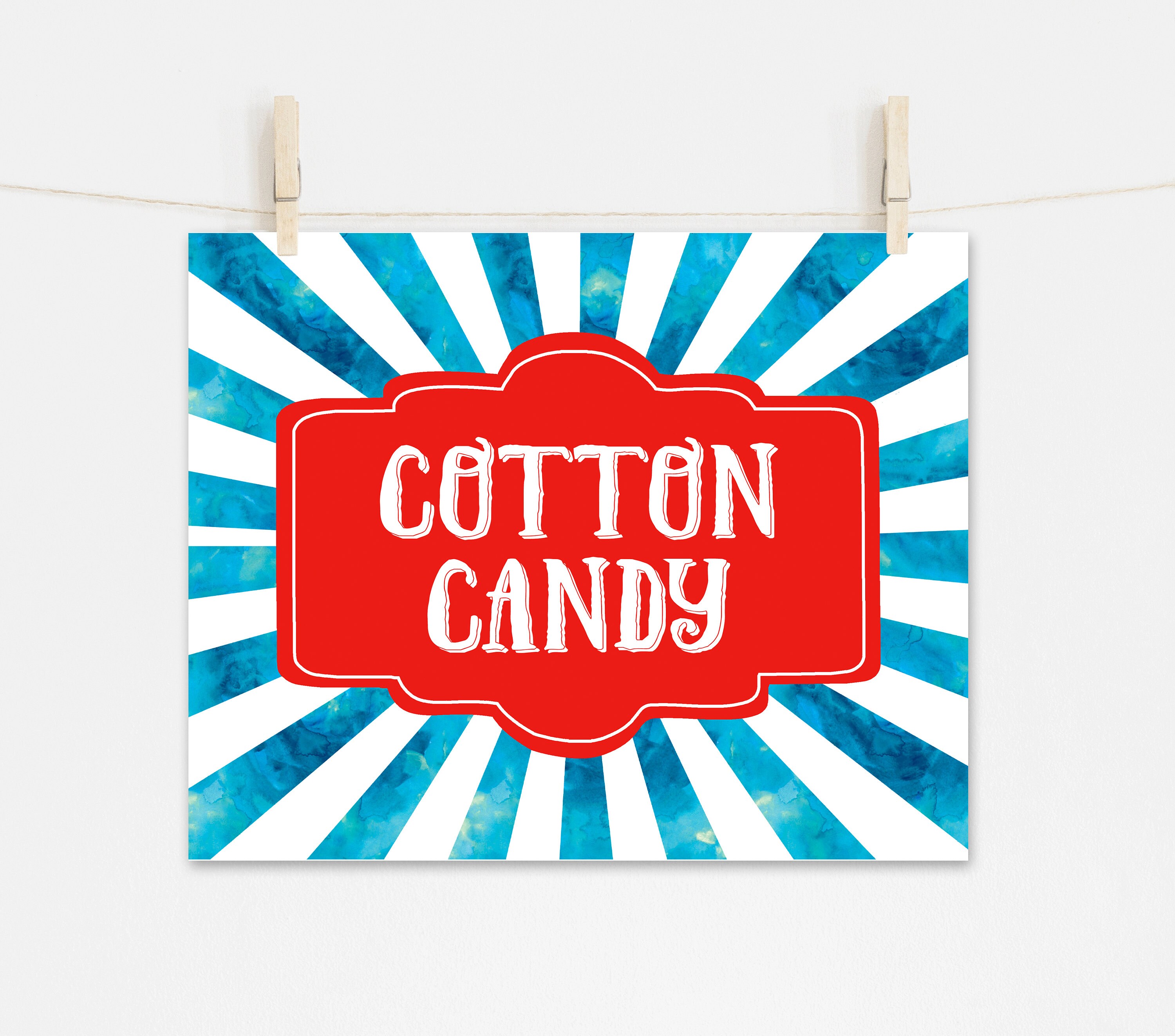 Cotton Candy Sign Carnival Party Decor Printable Carnival | Etsy