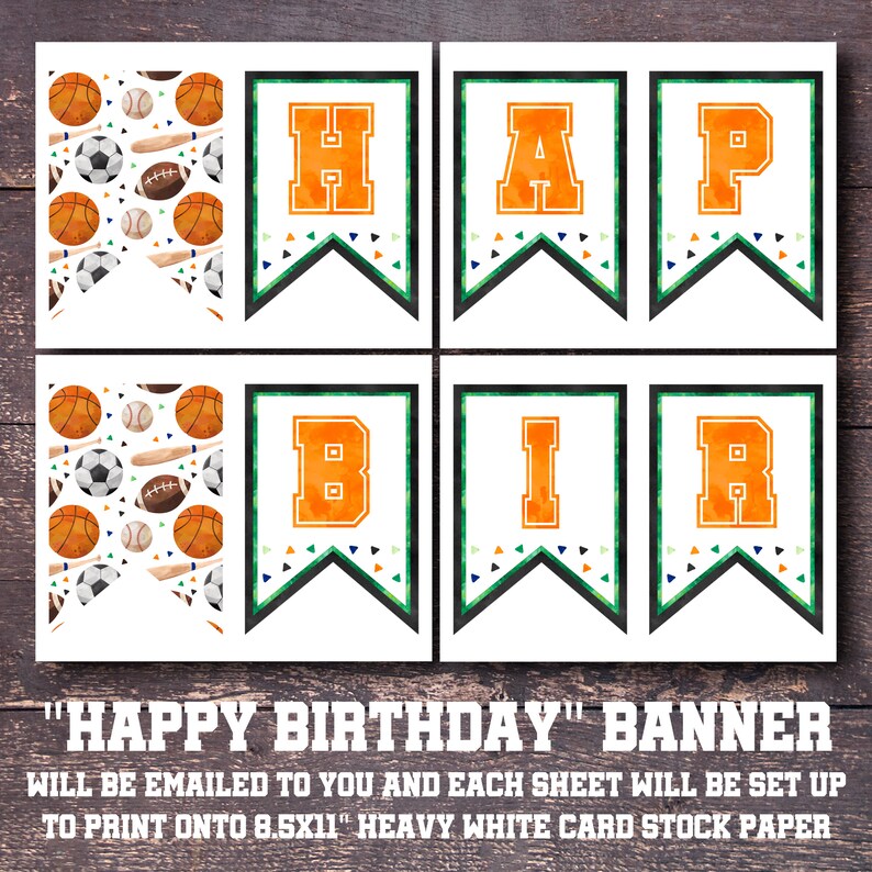 Sports Birthday Banner Printable Sports Party Decorations Etsy Sports Birthday Banner Printable Sports Party Decorations Etsy