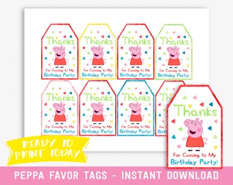 peppa pig gift tags etsy