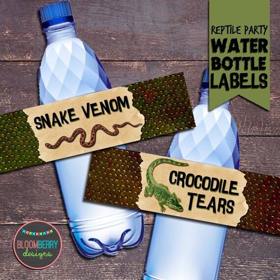 Reptile Party Reptile Party Water Bottle Labels Reptile | Etsy