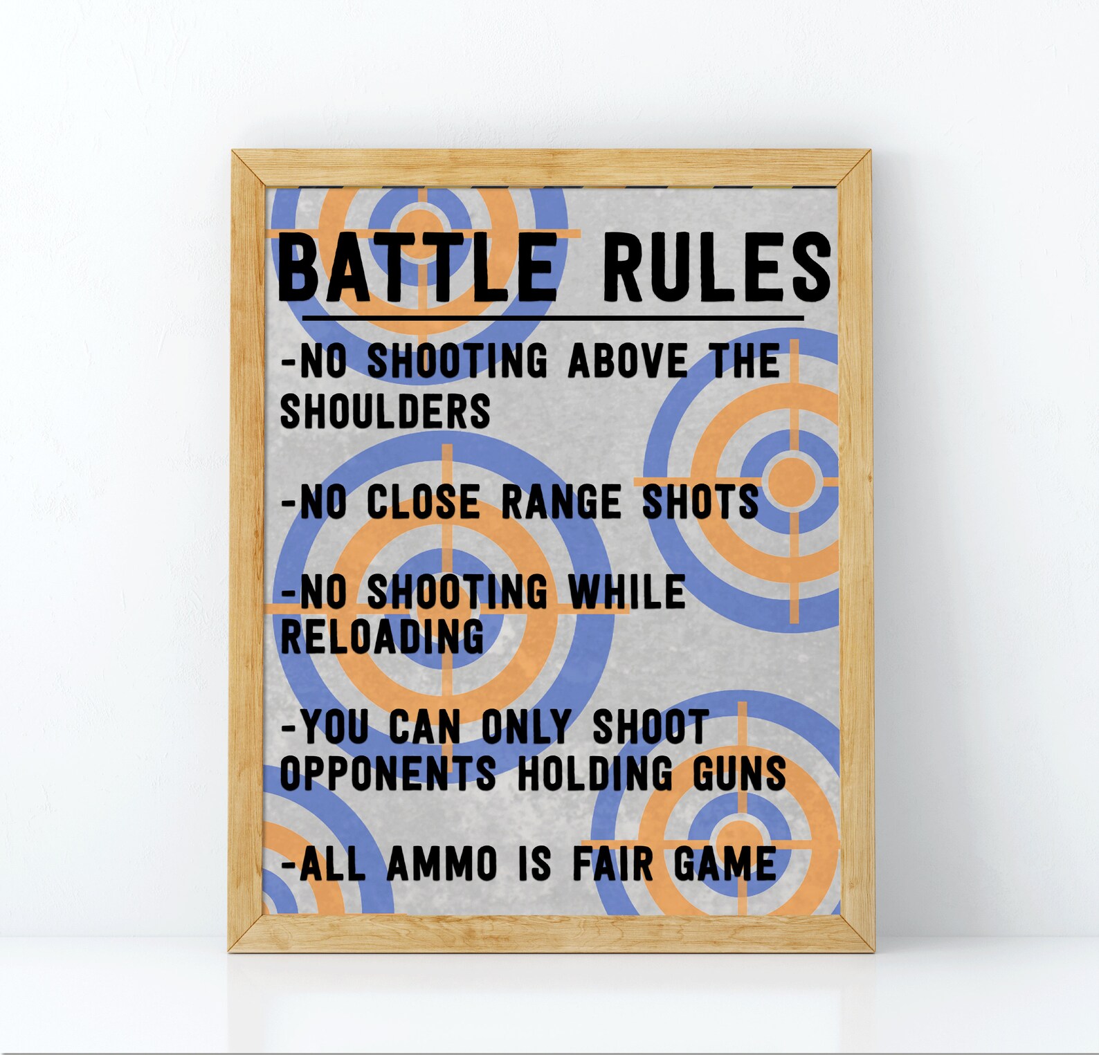 Nerf Battle Rules Sign Nerf Party Decorations Dart Party Etsy