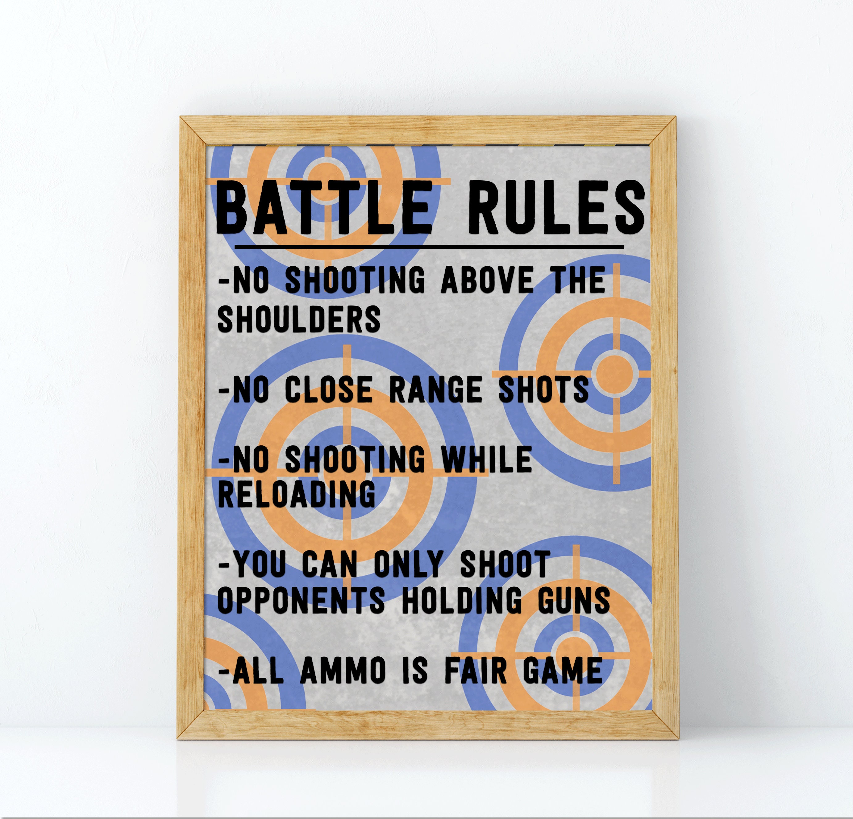 Nerf Battle Rules Sign Nerf Party Decorations Dart Party Etsy Australia