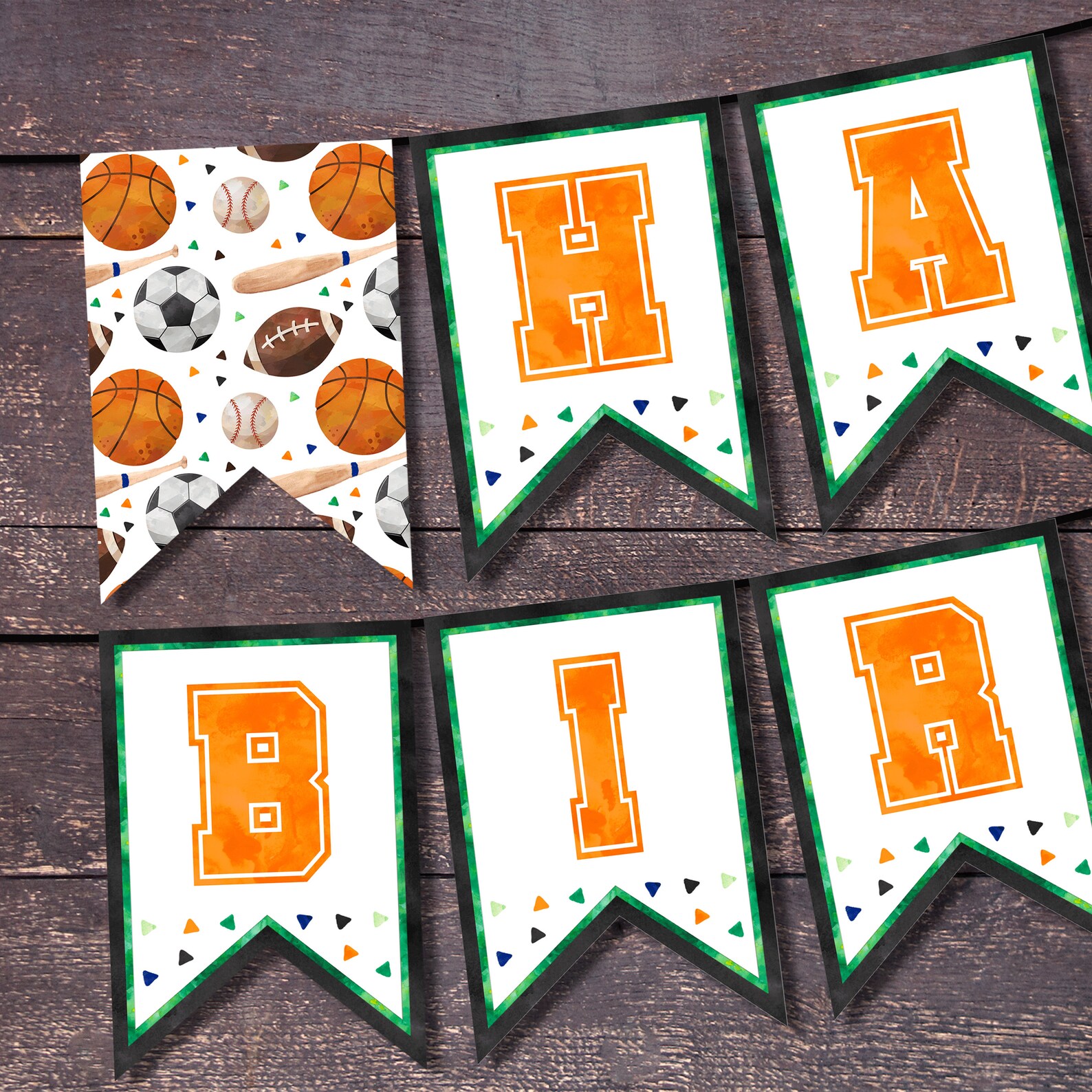 Sports Birthday Banner Printable Sports Party Decorations Etsy
