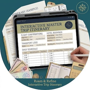 Itinerario de viaje interactivo: Calculadora de costos previa al viaje y registro de gastos diarios.