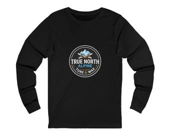 True North Alpine Skis Long Sleeve | Crossed Skis Shirt | Ski Badge Long Sleeve Tee | Snowboard Gift for Skier